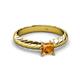 2 - Eudora Classic 5.5 mm Princess Cut Citrine Solitaire Engagement Ring 