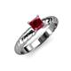 3 - Eudora Classic 5.5 mm Princess Cut Rhodolite Garnet Solitaire Engagement Ring 