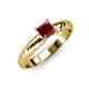 3 - Eudora Classic 5.5 mm Princess Cut Rhodolite Garnet Solitaire Engagement Ring 