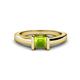 1 - Izna Princess Cut Peridot Solitaire Engagement Ring 