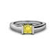 1 - Izna Princess Cut Lab Created Yellow Sapphire Solitaire Engagement Ring 