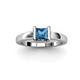 3 - Izna Princess Cut Blue Topaz Solitaire Engagement Ring 