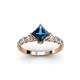 2 - Alicia Princess Cut Blue Topaz and Diamond Engagement Ring 