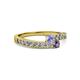 2 - Orane Tanzanite and Iolite with Side Diamonds Bypass Ring 