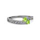 2 - Orane Peridot with Side Diamonds Bypass Ring 