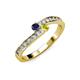 3 - Orane Blue Sapphire and Yellow Diamond with Side Diamonds Bypass Ring 