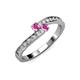 3 - Orane Pink Sapphire with Side Diamonds Bypass Ring 