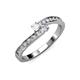 3 - Orane White Sapphire and Diamond with Side Diamonds Bypass Ring 