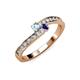 3 - Orane Aquamarine and Iolite with Side Diamonds Bypass Ring 