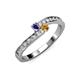 3 - Orane Iolite and Citrine with Side Diamonds Bypass Ring 