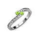 3 - Orane Peridot with Side Diamonds Bypass Ring 