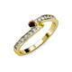 3 - Orane Red Garnet and Yellow Sapphire with Side Diamonds Bypass Ring 