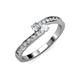 3 - Orane Diamond and White Sapphire with Side Diamonds Bypass Ring 