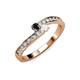 3 - Orane Black Diamond and White Sapphire with Side Diamonds Bypass Ring 