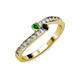 3 - Orane Green Garnet and Black Diamond with Side Diamonds Bypass Ring 