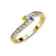3 - Orane Yellow Diamond and Tanzanite with Side Diamonds Bypass Ring 