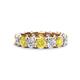 1 - Laida 4.00 ctw (4.00 mm)Yellow and White Diamond Eternity Band 