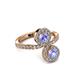 3 - Kevia Tanzanite with Side Diamonds Bypass Ring 
