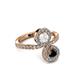 3 - Kevia Black Diamond and White Sapphire with Side Diamonds Bypass Ring 