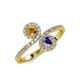 4 - Kevia Citrine and Iolite with Side Diamonds Bypass Ring 