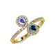 4 - Kevia Tanzanite and Blue Diamond with Side Diamonds Bypass Ring 