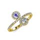 4 - Kevia Tanzanite and Diamond with Side Diamonds Bypass Ring 