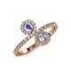 4 - Kevia Tanzanite and Diamond with Side Diamonds Bypass Ring 