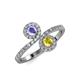 4 - Kevia Tanzanite and Yellow Sapphire with Side Diamonds Bypass Ring 