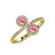 4 - Kevia Pink Tourmaline with Side Diamonds Bypass Ring 