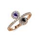 4 - Kevia Iolite and Black Diamond with Side Diamonds Bypass Ring 