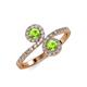4 - Kevia Peridot with Side Diamonds Bypass Ring 