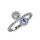 4 - Kevia Diamond and Tanzanite with Side Diamonds Bypass Ring 