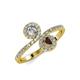 4 - Kevia Diamond and Smoky Quartz with Side Diamonds Bypass Ring 