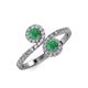 4 - Kevia Emerald with Side Diamonds Bypass Ring 
