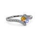 3 - Eleni Citrine and Tanzanite with Side Diamonds Bypass Ring 