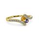 3 - Eleni Citrine and Iolite with Side Diamonds Bypass Ring 