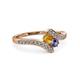 3 - Eleni Citrine and Iolite with Side Diamonds Bypass Ring 