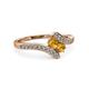 3 - Eleni Citrine with Side Diamonds Bypass Ring 