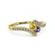 3 - Eleni Yellow Sapphire and Iolite with Side Diamonds Bypass Ring 