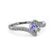 3 - Eleni Tanzanite and Diamond with Side Diamonds Bypass Ring 