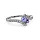 3 - Eleni Tanzanite and Iolite with Side Diamonds Bypass Ring 