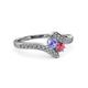 3 - Eleni Tanzanite and Rhodolite Garnet with Side Diamonds Bypass Ring 