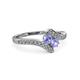 3 - Eleni Tanzanite with Side Diamonds Bypass Ring 