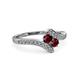 3 - Eleni Ruby with Side Diamonds Bypass Ring 