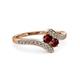 3 - Eleni Ruby with Side Diamonds Bypass Ring 