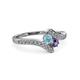 3 - Eleni Aquamarine and Iolite with Side Diamonds Bypass Ring 