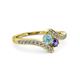 3 - Eleni Aquamarine and Iolite with Side Diamonds Bypass Ring 