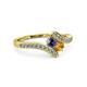 3 - Eleni Iolite and Citrine with Side Diamonds Bypass Ring 