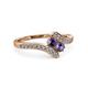 3 - Eleni Iolite with Side Diamonds Bypass Ring 