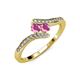 4 - Eleni Pink Sapphire with Side Diamonds Bypass Ring 